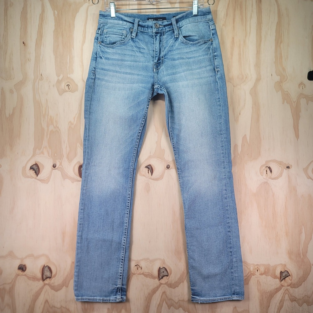 BKE Mason Mens Light Wash Straight Leg Denim Jeans 31x32 Crazy Fade ABP1939